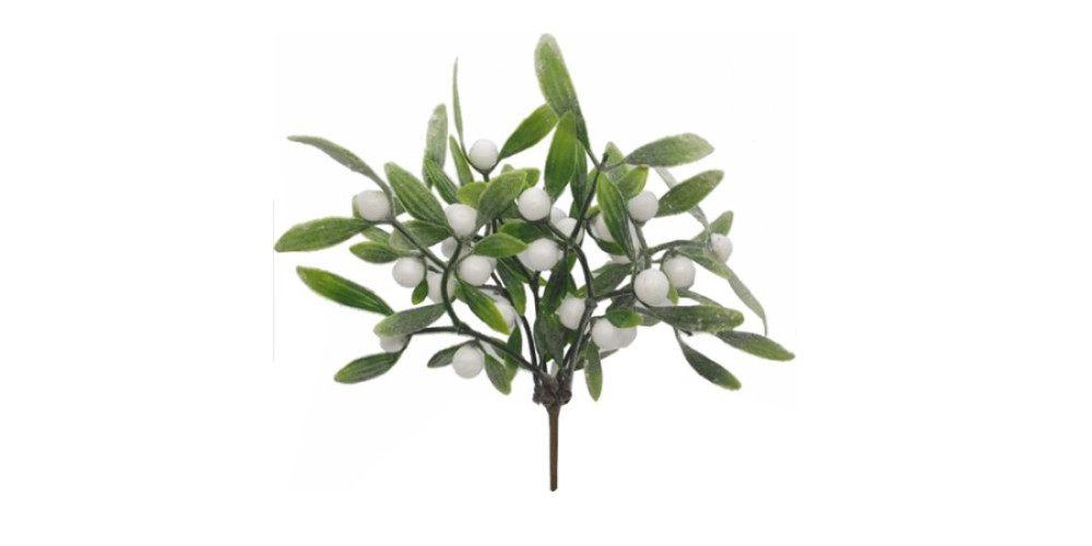 GLITTERED MISTLETOE PICK