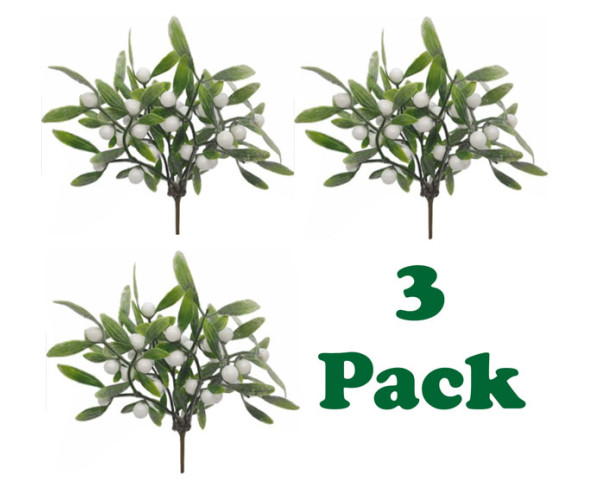 GLITTERED MISTLETOE PICK