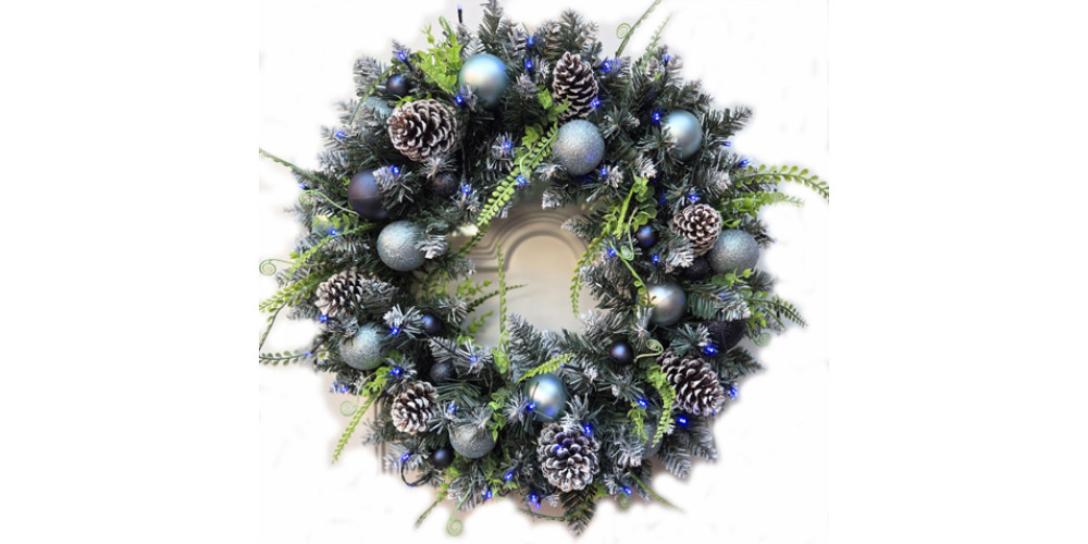 Blue Christmas Wreath