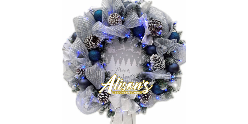 Frosty Christmas Scene Wreath