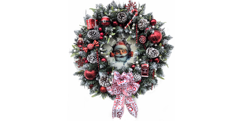 Frosty Santa Festive Wreath