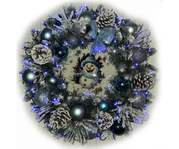 Frosty Snowman Festive Wreath