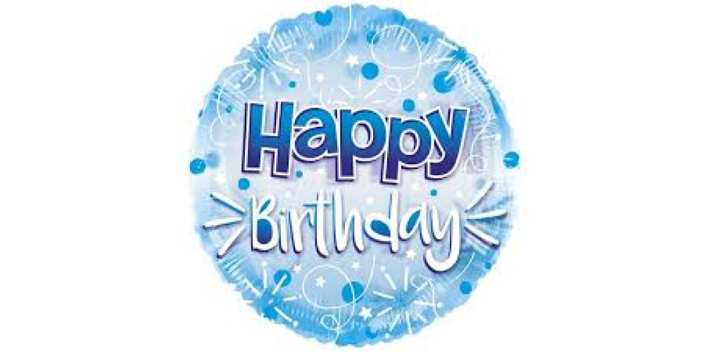 Happy Birthday Clearview Balloon - Blue