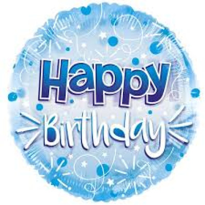Happy Birthday Clearview Balloon - Blue