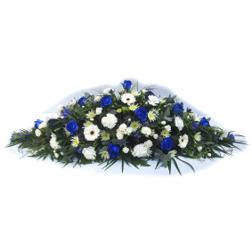 Florist Choice Blue and White Casket Spray