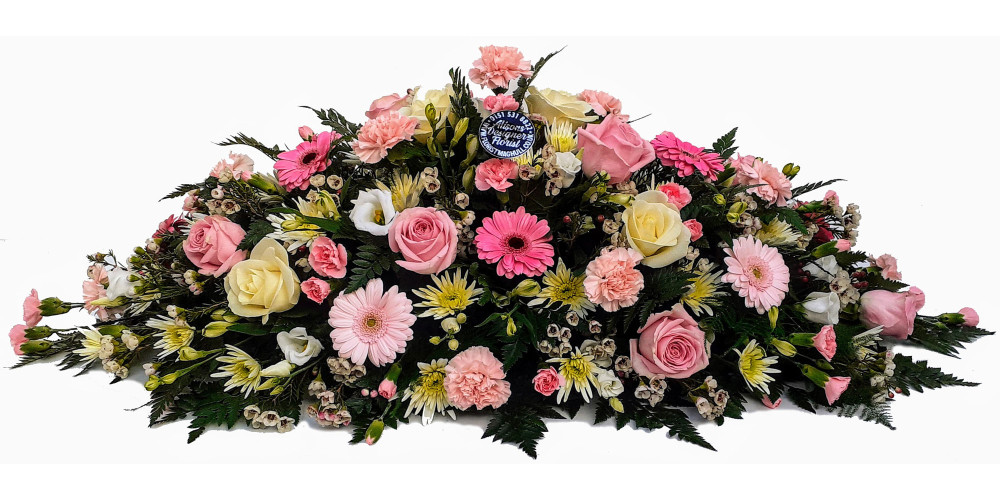 Florist Choice Pink and White Casket Spray
