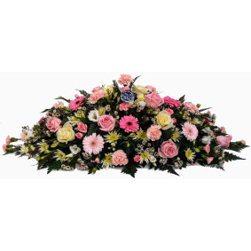 Florist Choice Pink and White Casket Spray