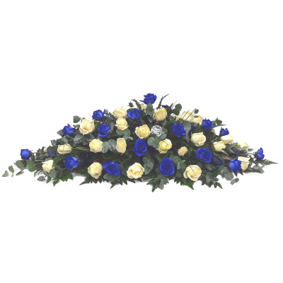 Everton Blue  and White Rose Casket Spray