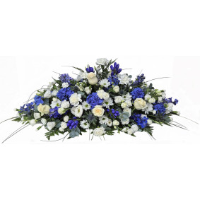 Blue Hydrangea Casket Spray