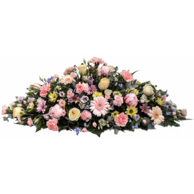 Pastels casket spray 