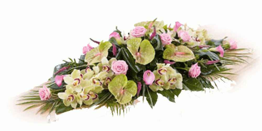 Rose, Orchid and Calla Lily Casket Spray