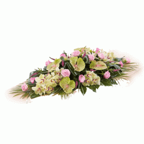 Rose, Orchid and Calla Lily Casket Spray