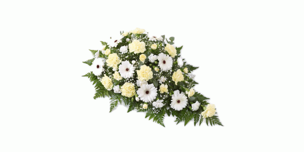 Carnation and Gerbera Teardrop Spray - Lemon
