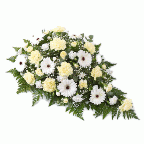 Carnation and Gerbera Teardrop Spray - Lemon