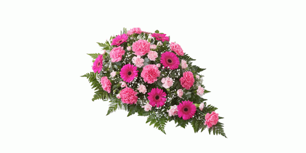 Carnation and Gerbera Teardrop Spray - Pink