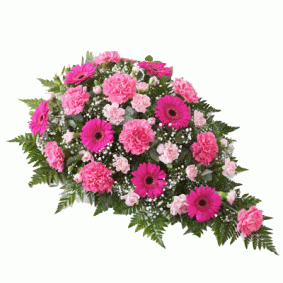 Carnation and Gerbera Teardrop Spray - Pink
