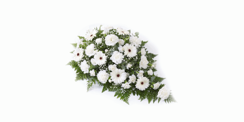 Carnation and Gerbera Teardrop Spray - White