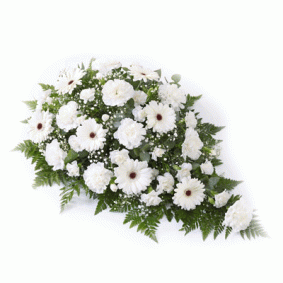 Carnation and Gerbera Teardrop Spray - White