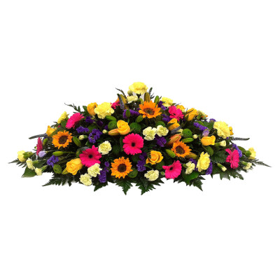 Vibrant Sunshine casket spray Vibrant Sunshine casket spray