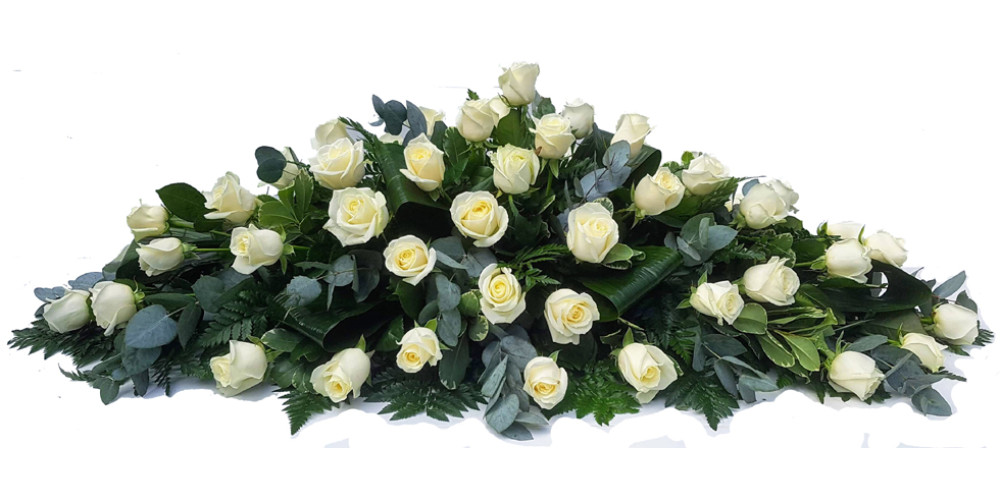 Rose Casket Spray -  White