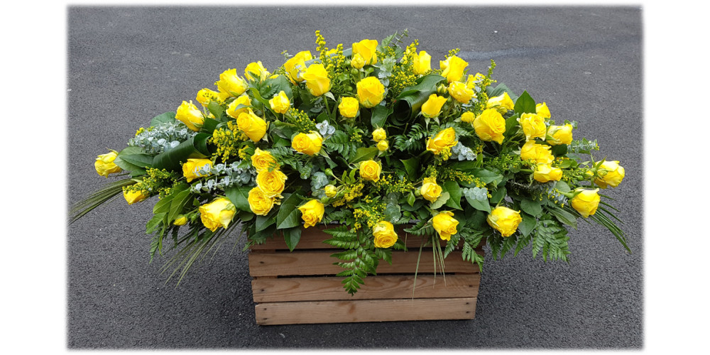 Yellow Rose Casket Spray 