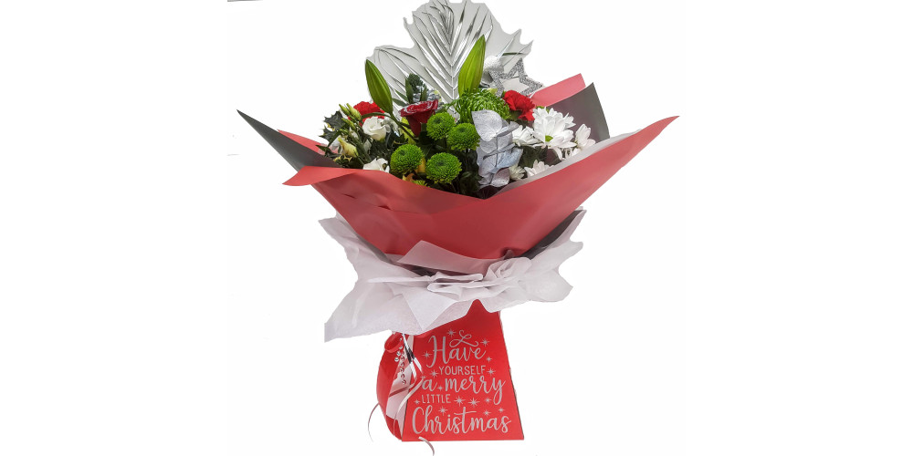 Christmas  Cracker Hand-tied Bouquet - silver