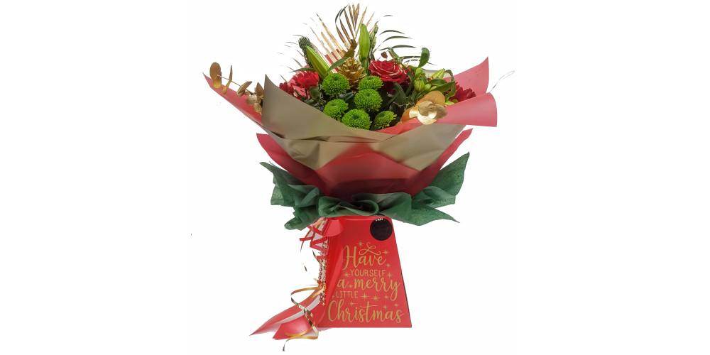 Christmas  Cracker Hand-tied Bouquet - gold