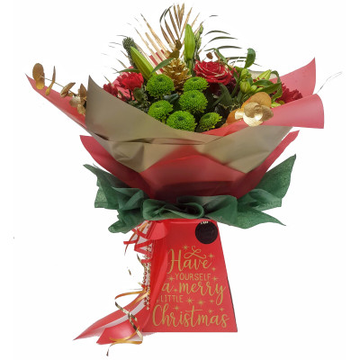 Christmas  Cracker Hand-tied Bouquet - gold