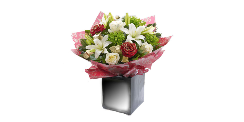 Christmas Rose and Lily Hand-tied