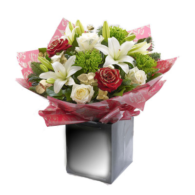 Christmas Rose and Lily Hand-tied