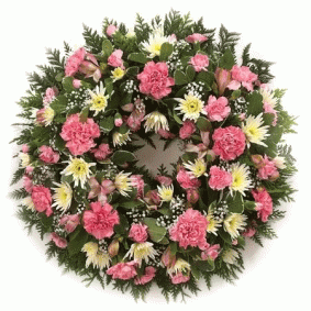 Classic Wreath - Pink and White