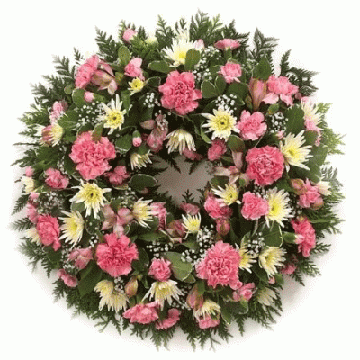 Classic Wreath - Pink and White