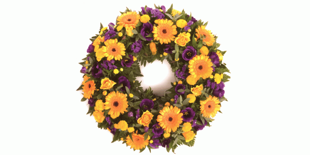 Classic Wreath -Yellow and blue