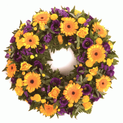 Classic Wreath -Yellow and blue