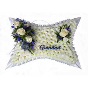 White and Blue Pillow White and Blue Pillow