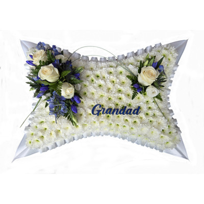 White and Blue Pillow White and Blue Pillow