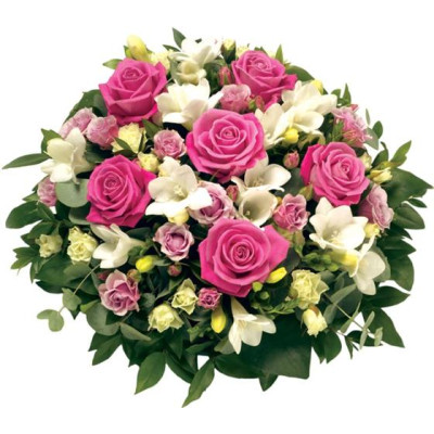 rose and freesia posy pink and white