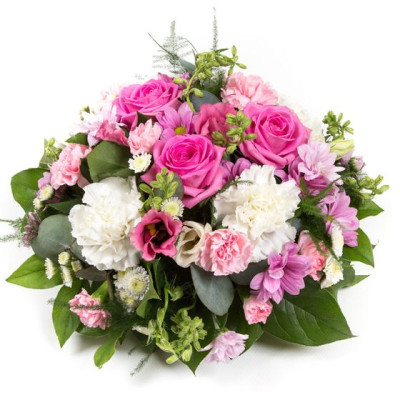 pink and white posy