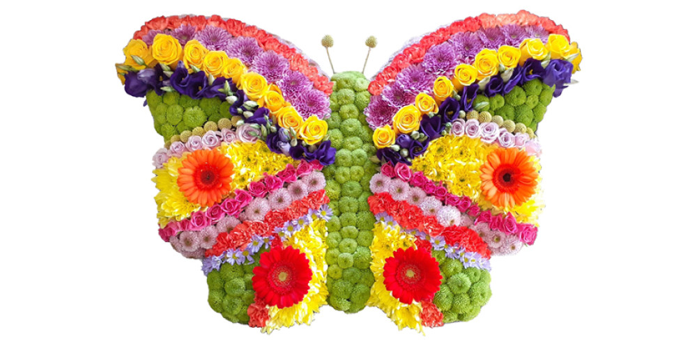 Vibrant Butterfly Funeral Flowers