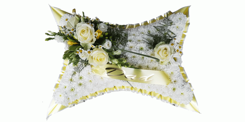 Yellow and White Pillow 
