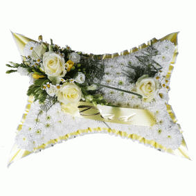 Yellow and White Pillow Yellow and White Pillow
