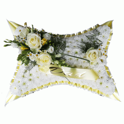 Yellow and White Pillow 