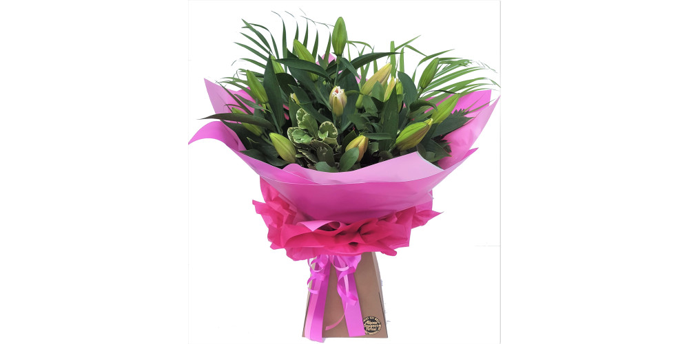 Pink Oriental Lily Hand-tied