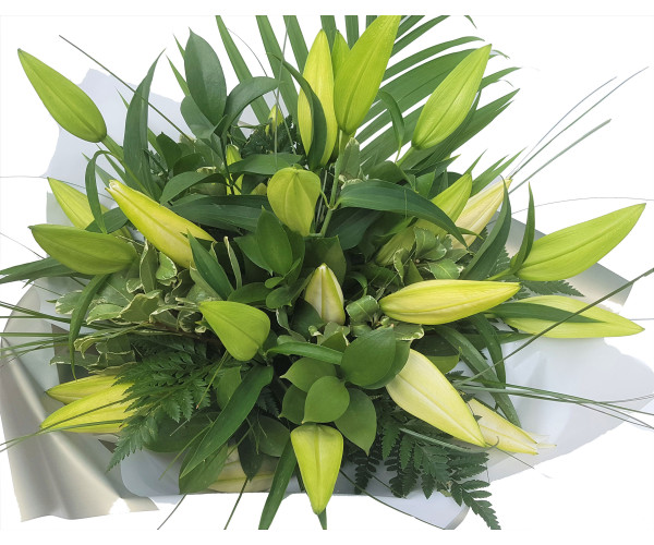 White Oriental Lily Hand-tied