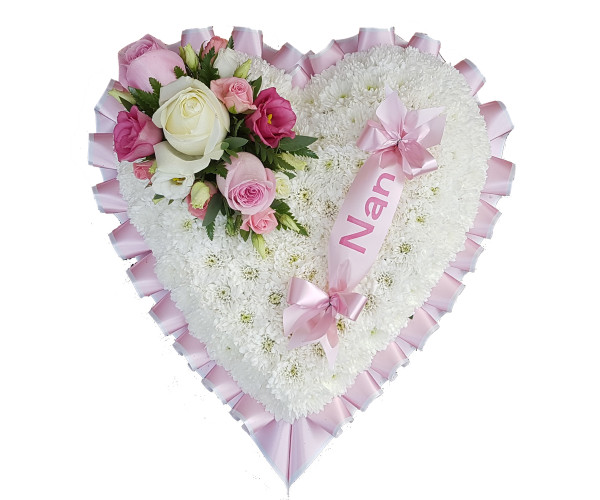 Pink and White Massed Heart