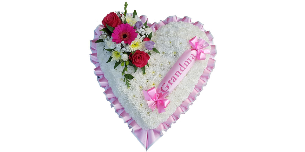 Pink and White Massed Heart