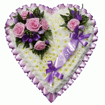 Pink and Lilac Massed Heart 