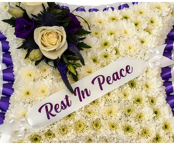 Purple and White Cushion
