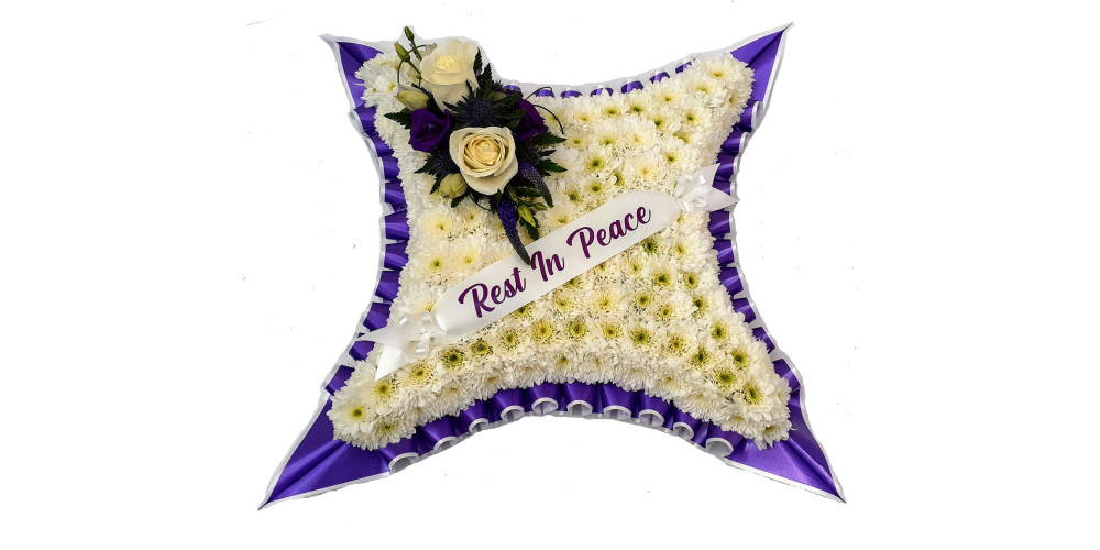 Purple and White Cushion