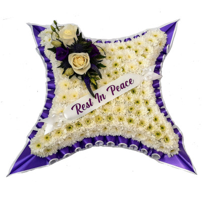 Purple and White Cushion